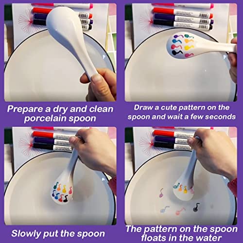 Caneta de pintura de água mágica de 8 peças, canetas de doodle de água, caneta de quadro branco, can