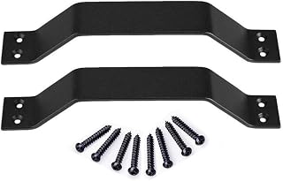 2x BauZeit Antique Rustic Barn Door Handle - Heavy Duty Cast Iron, Powder Coated Black Finish - 9" Length Handle Pull Hardware for Wooden Garden Sliding Gate Shed Cabinet Kitchen Furniture Closet Door