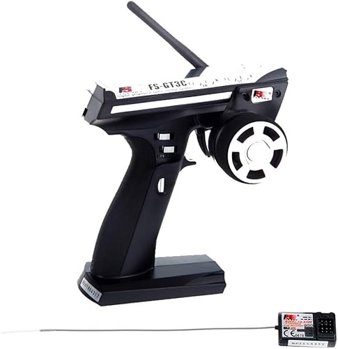 GoolRC Flysky FS-GT3C Transmisor RC 2.4Ghz 3CH LCD Control remoto con receptor FS-GR3E para coche RC barco (negro)