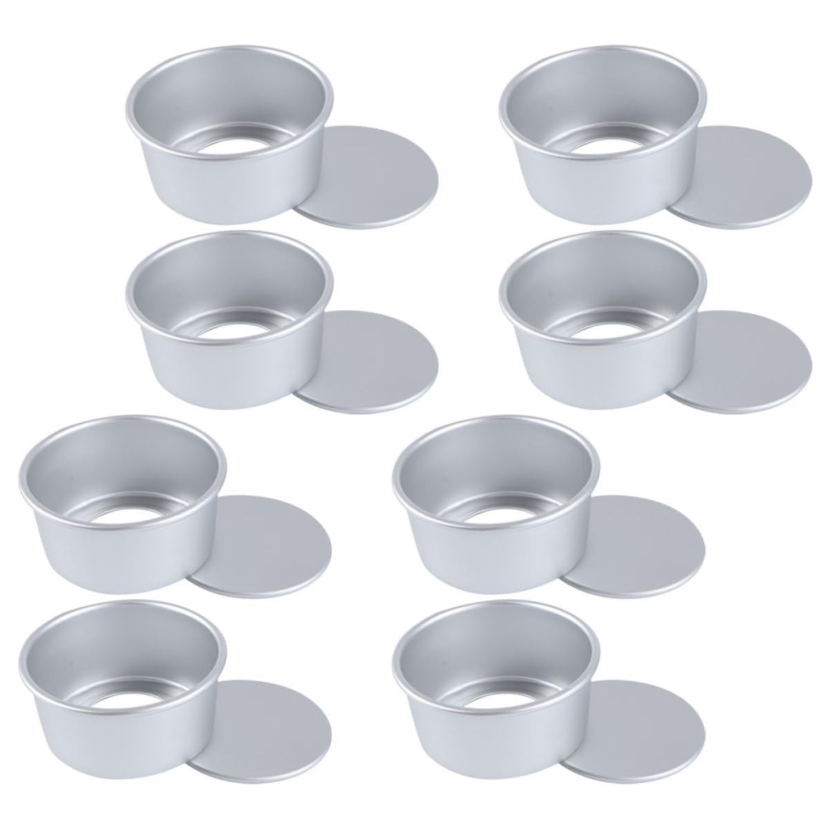 DECHOUS Lot de 8 Moules à Gâteau Ronds Anodisés en Alliage D'aluminium, Faciles à Nettoyer et Compatibles Four, pour Pâtisserie Maison