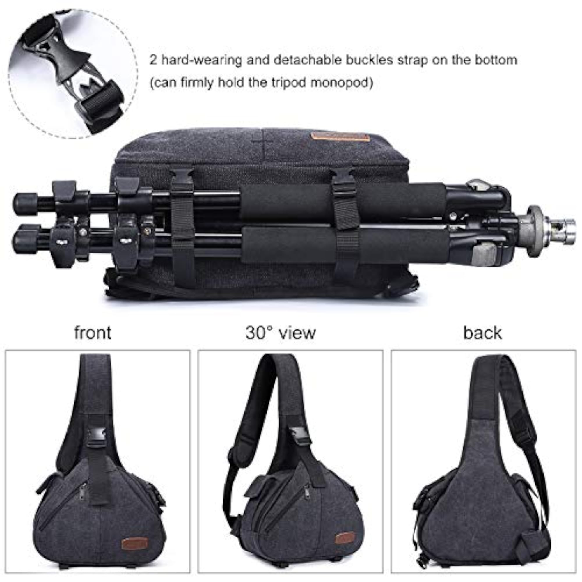Canvas Camera Sling Bag for DSLR and Accessories