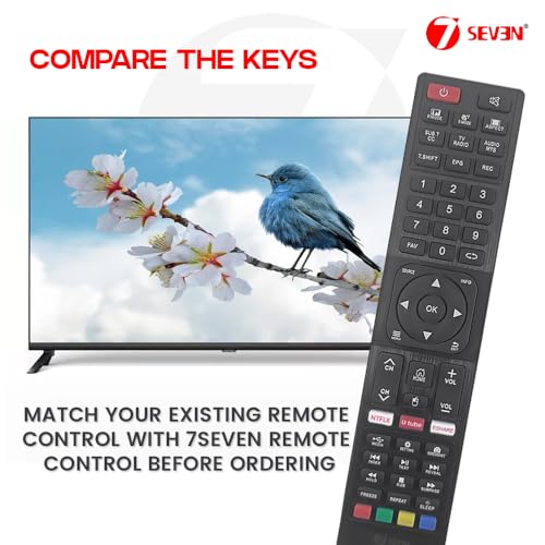 Image of 7SEVEN Compatible for JVC TV Remote Control Suitable for LCD LED Universal Remote Control for All Original Model of JVC Television with Netflix YouTube ESHARE Hotkeys