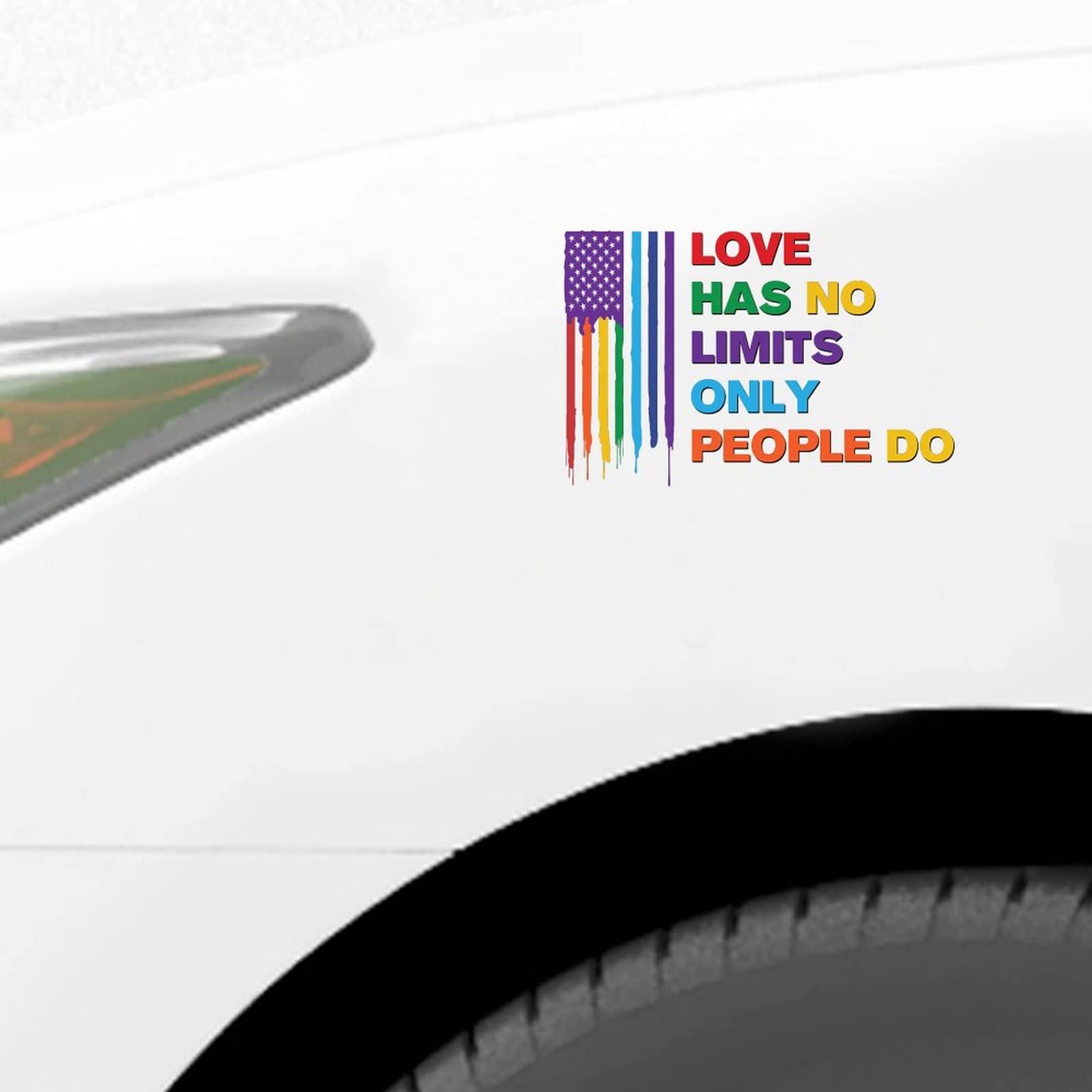 LGBT Pride Aufkleber 'Love Has No Limits' - Bunte Herzen Für Auto & Mehr