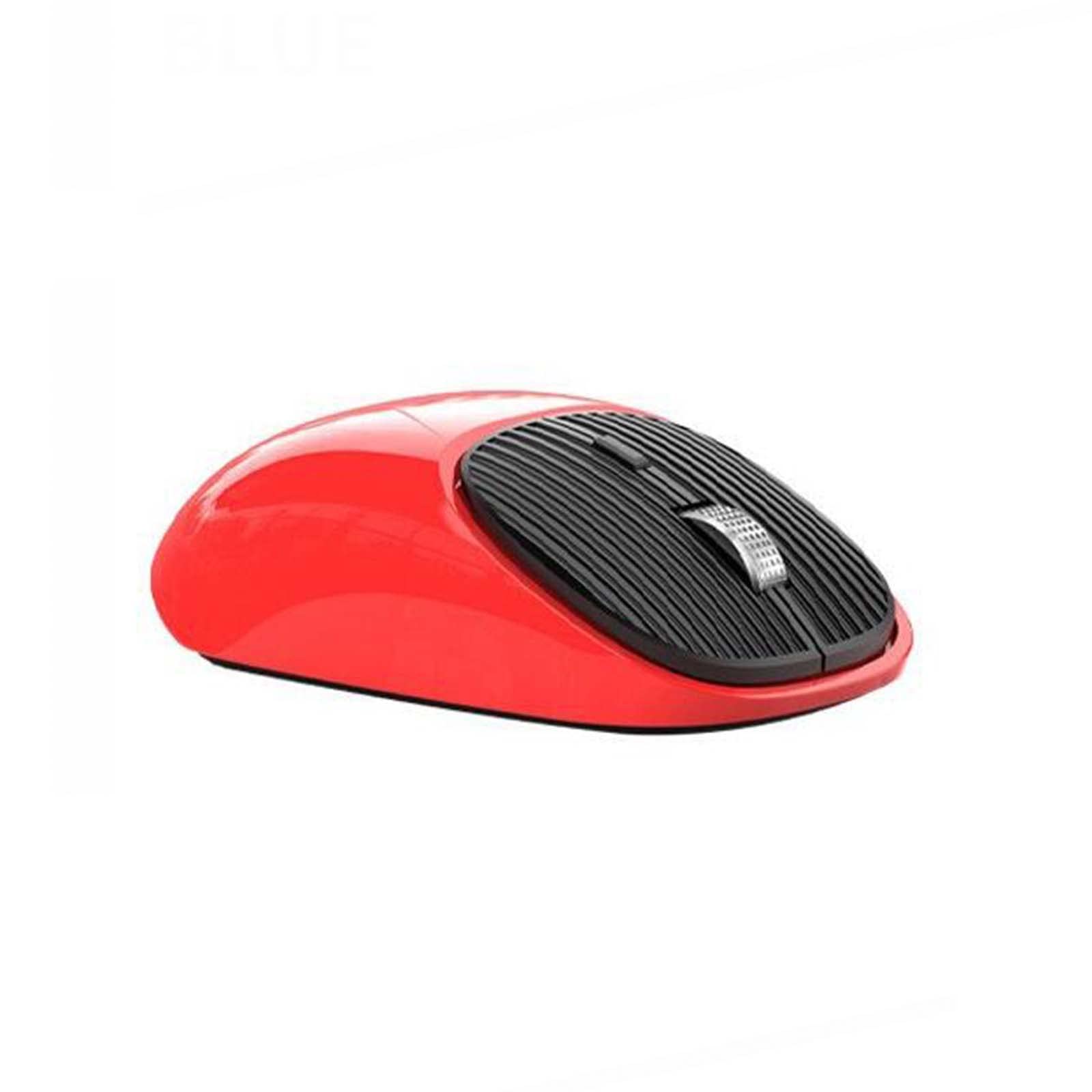 JUSHZ Bezprzewodowa mysz komputerowa do laptopa USB do gier ładowalna ergonomiczna mysz wskazująca urządzenie fotoelektryczny typ c 2,4 G przycisk wyciszenia Plug and Play (106,5 x 62,4 x 33,6 mm, czerwona)