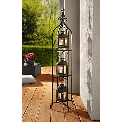 Metal Candle Lanterns with Stand - Three-tier Lantern Stand for Yard Product SKU: CL221880 Cover