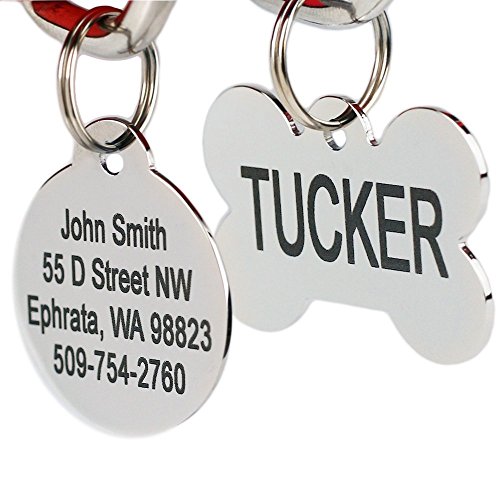 GoTags Pet ID Personalized Dog and Cat Tags. Stainless Steel. Custom Engraved