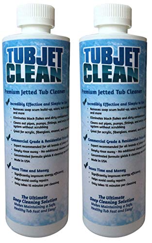 Jetted Tub Cleaner Easy, Safe, Concentrated Self Cleaning Bath Tub Jet and Plumbing System Cleaner for Your Hot Tub, Whirlpool, Spa, or Jacuzzi - (Premium Formula - 8 cleanings per bottle) (2 bottles)