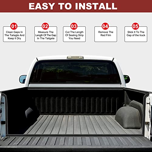 32.8Ft Adhesive Tailgate Seal,Rubber Camper Shell Seal Double Bulb Automotive Weather Stripping For Pickups, Truck, Auto Car #TOP4