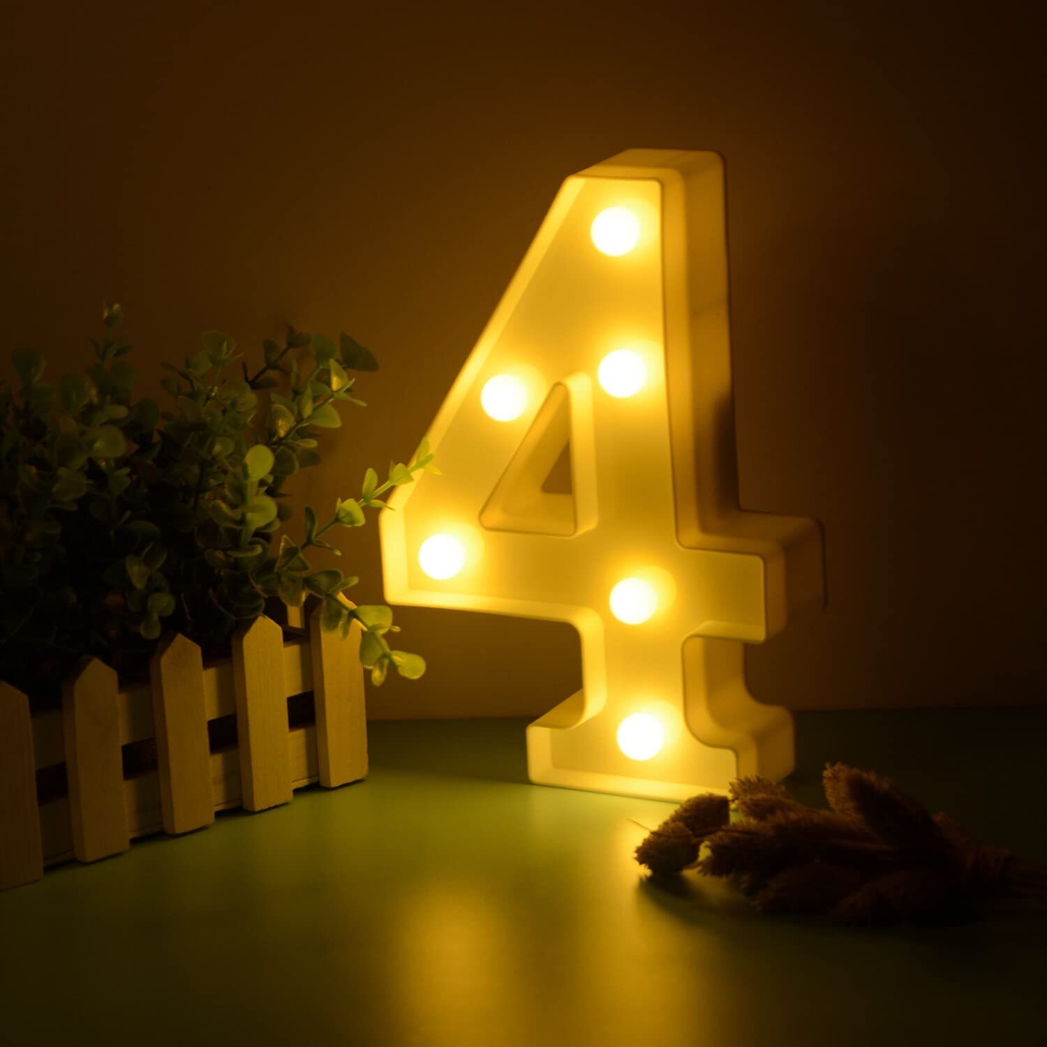 Party Propz Marquee Number Light Letter (4) - Number Lights for Birthday Big Size | Marquee Letters 4 Number Light | Led Lights for Room Decoration | Kids Room Decor Items | Led Number 4