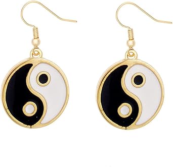 Yin Yang Earrings for Women Girls, Enamel, Enamel,, Enamel, Enamel