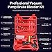 ZEAJSRU Handheld Vacuum Pump Brake Bleeder Kit with Pressure Gauge, Brake Fluid Bleeding Tool Set with Hoses, Adapters and Reservoir, Automotive Brake Bleeding & Vacuum Diagnostic Test Kit (-red-)