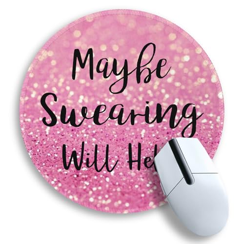 Image of Gctriki Computer Mouse Pad, Funny Pink Round Mouse Pads for Desk Travel Work Laptop Gaming, Cute Pink Home Office Supplies Desk Accessories Decor Inspirational Graduation Gifts Office Gifts