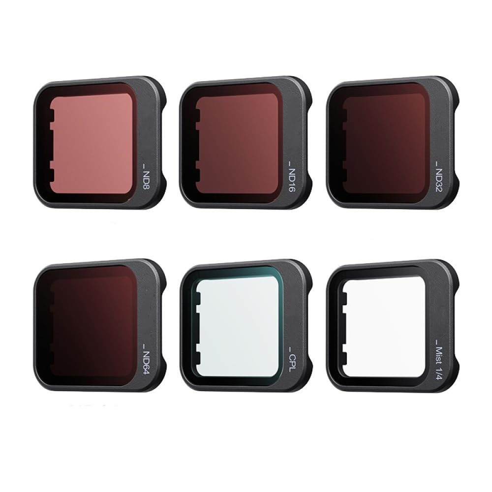 Kit filtro flip per action camera DJI, set di lenti ND/CPL/Mist con montaggio rapido, riduzione della luce e accessori polarizzanti per riprese cinematografiche (set da 6 pezzi)