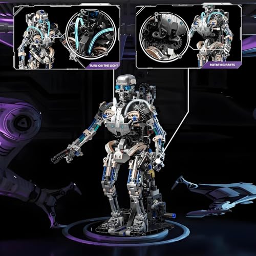 Image of SKY LINE OCEAN Mechanical Skeleton Robot Building Block Set - 692+ PCS Poseable Twistable Body, Creative STEM Robotics Toy for Kids, Teens & Adults | 5 Year Structural Warranty