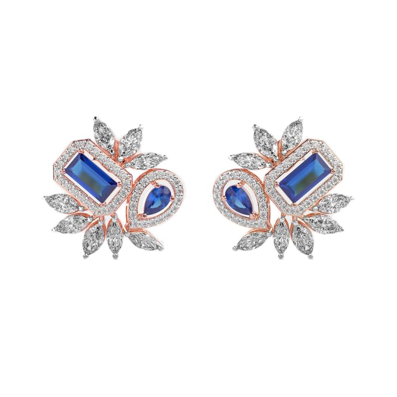 Clous d'oreilles en argent 925 Primrose Spark 2,47 ct avec pierres mixtes