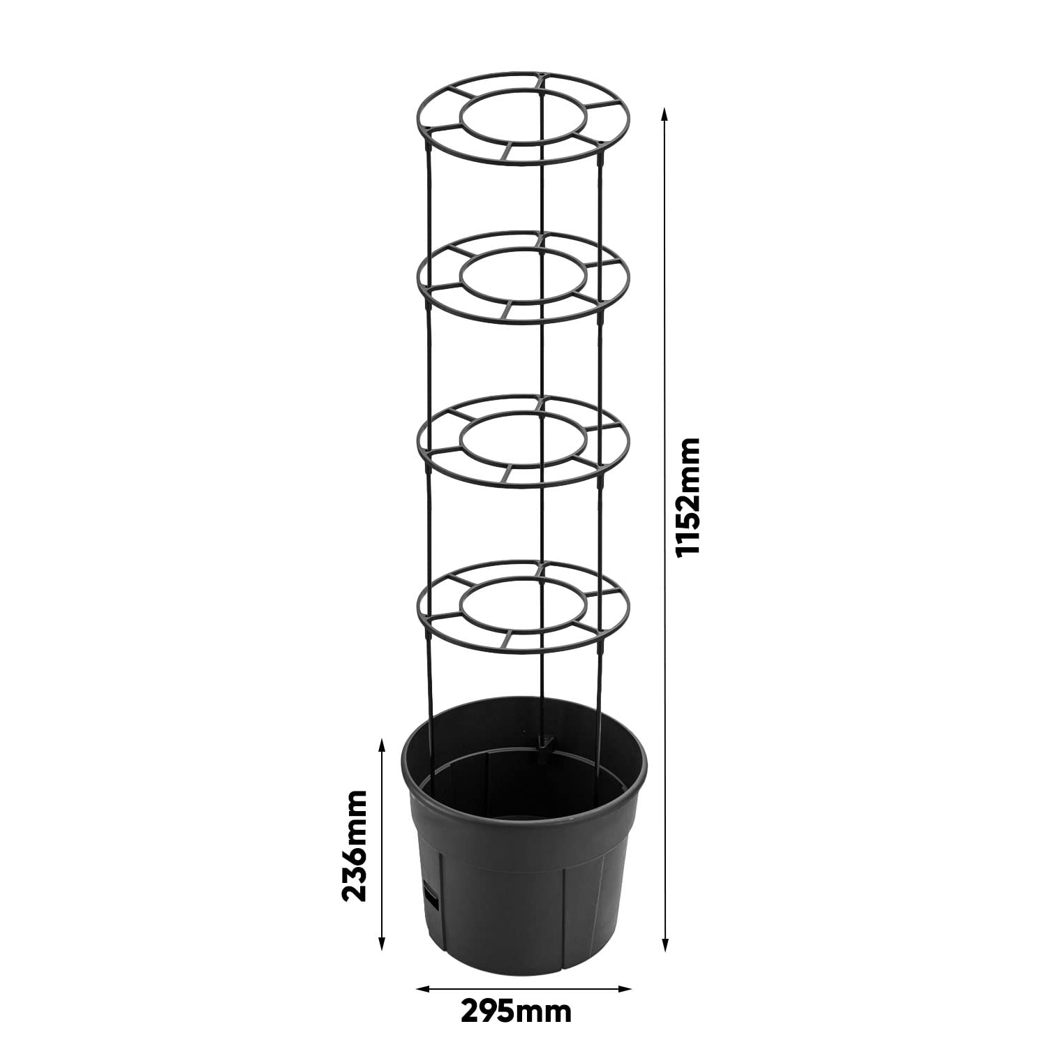 3x Doniczka do uprawy pomidorów 12L – 295 x 1152 mm – Tomato Grower | Donica z podporą do pomidorów, ogórków, fasoli, winogron