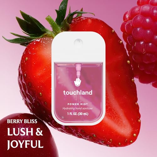 touchland power mist hydrating hand sanitizer spray juicy trio set watermelon peach berry 1 fl oz travel size set of 3