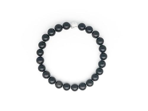 Black Obsidian Bracelet, Mens Bracelet, Womens Bracelet Shields Against Negativity, Stretch Bracelet, Healing Bracelet, 8mm beads (XS)