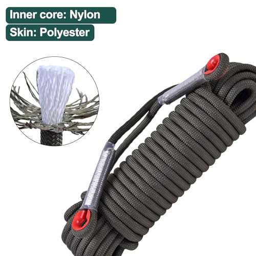 LZ.MZXU Climbing Rope 20M Rope Multifunctional Cord Safety Rope 10mm Emergency Escape Rope Boat Rope With 2 Carabiners Camping Rescue Outdoor Hiking Caving (Black) - Image 4