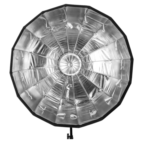 Image of DIGITEK (DBDS-105S) Parabolic Hexadecagon 105cm Beauty Dish Softbox with Honeycomb Grid, Aluminum Deflector, Translucent Diffuser, Bowens S Mount - Umrella Design, for Speedlite Studio Flash Lights