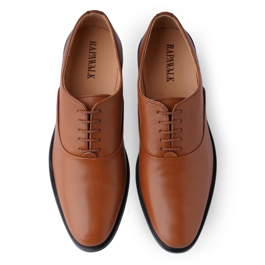 RAPAWALK Mens Tan Plain Premium Oxford Formal Shoe | Size: 12 (B0BLHQXK8B) Amazon Price History, Amazon Price Tracker