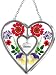 Grandma Heart Suncatchers Stained Glass Suncatchers for Windows Grandma Heart Windows with Pressed Flower Grandma - Heart Suncatcher - Grandma Gifts Gift for Grandma's Day