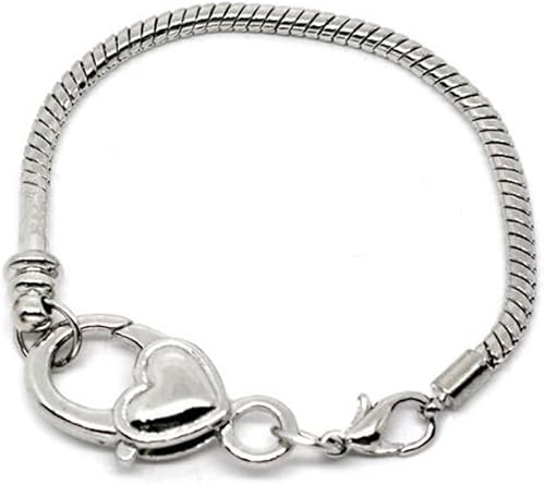 Miniatura 2 de SEXY SPARKLES Corazón de langosta broche encanto pulsera tono plata