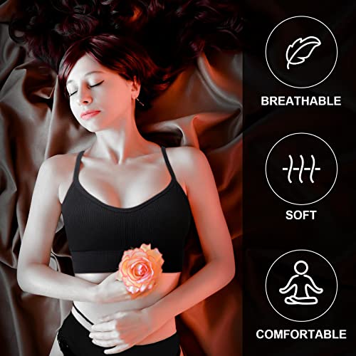 Giegxin 8 Pcs Sports Bras Low Back Sleep Bralettes Seamless Bra Tank Top Athletic Gym Camisole with Adjustable Straps4