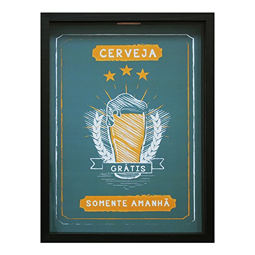Print Porta Tampinhas Cerveja Gratis Amanha Kapos Preto 28X38cm