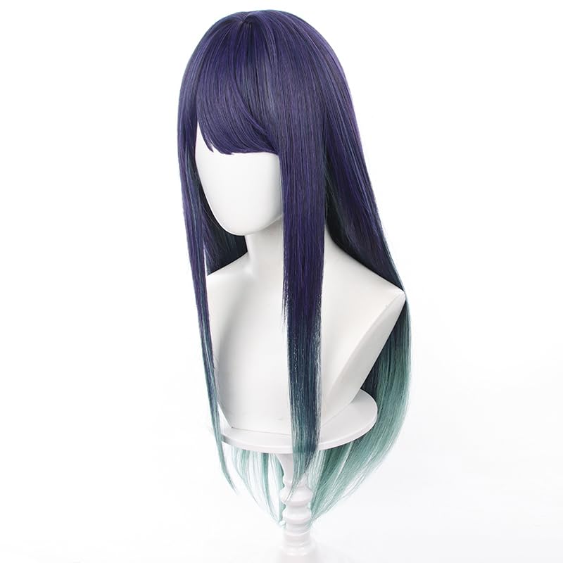 Miniatura 2 de Peluca larga recta azul oscuro verde degradado Cosplay Akane Kurokawa peluca de Halloween disfraz de mujer peluca para fiesta