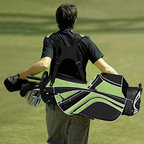 Renatone Golf Stand Bag, Lightweight Organized Golf Bag W/ 6 Way Dividers, 7 Pockets & Padded Dual Straps, Easy To Carry Golf Club Bag For Men & Woman (Green) #TOP7