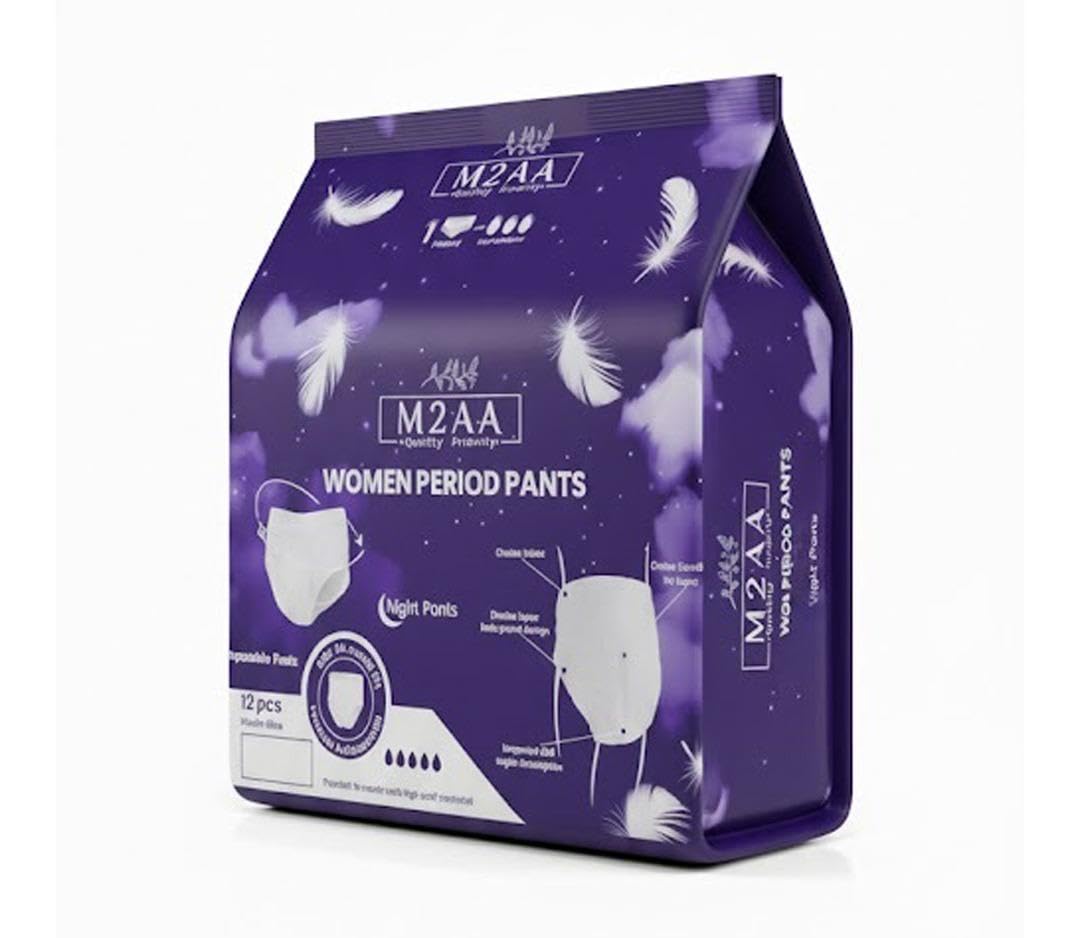 12Pcs Disposable Women Period Pants,S/M Women Menstrual Pants(S/M30-37 Inches),Maternity Delivery & Postpartum Use