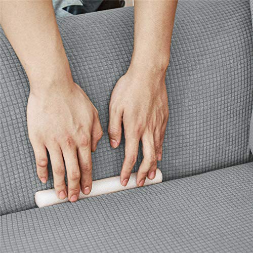 Housse de canapé extensible argent élastique 2 places élasthanne - 8