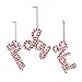 Candy Cane Cristmas Holiday Words Ornaments - 3 Pieces