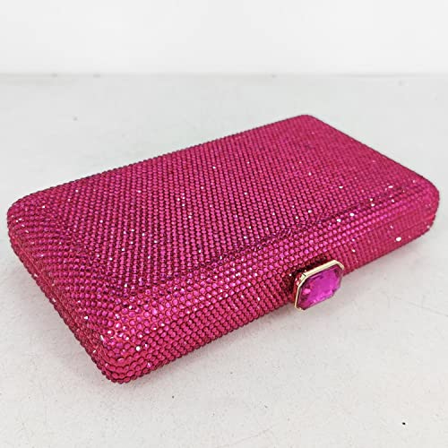Image of Boutique De FGG Crystal Evening Bags for Women Formal Party Box Clutch Wedding Rhinestone Handbags Bridal Clutch Purse,Mini