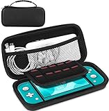 HQzon Compatible Nintendo Switch Lite Carrying Case,Portable Soft Lining Deluxe Protective Travel Carrying Case with Storage for Switch Lite Games&Accessories(Black)