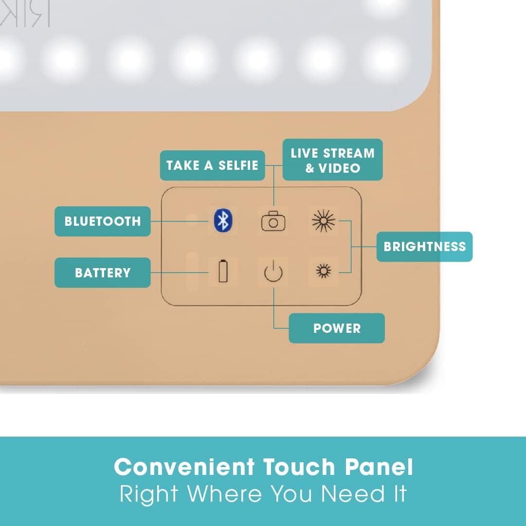80% оƒƒ Dіѕсоunt Riki Skinny Smart Vanity Mirror with HD LEDs, Magnifying Mirror Attachment, Phone Holder and Bluetooth Control (Champagne Gold, 10X Magnification) Prоduсt Dеаl Riki Skinny Smart Vanity Mirror with HD LEDs, Magnifying Mirror Attachment, Phone Holder and Bluetooth Control (Champagne Gold, 10X Magnification)