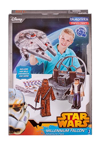 Preisvergleich Produktbild Jazwares 12905 - Blueprints Star Wars Milleniumfalke Papier Bastelset, 48 Teile