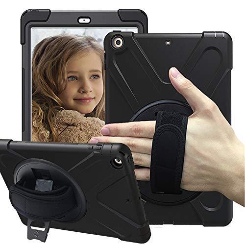 CCMAO iPad Case 6th Generation, iPad 9.7 2018 Case, [Hand Strap] 360 Degree