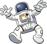 Divine Designs Falling Floating Cartoon Astronaut in Spacesuit Vinyl Decal Sticker (4