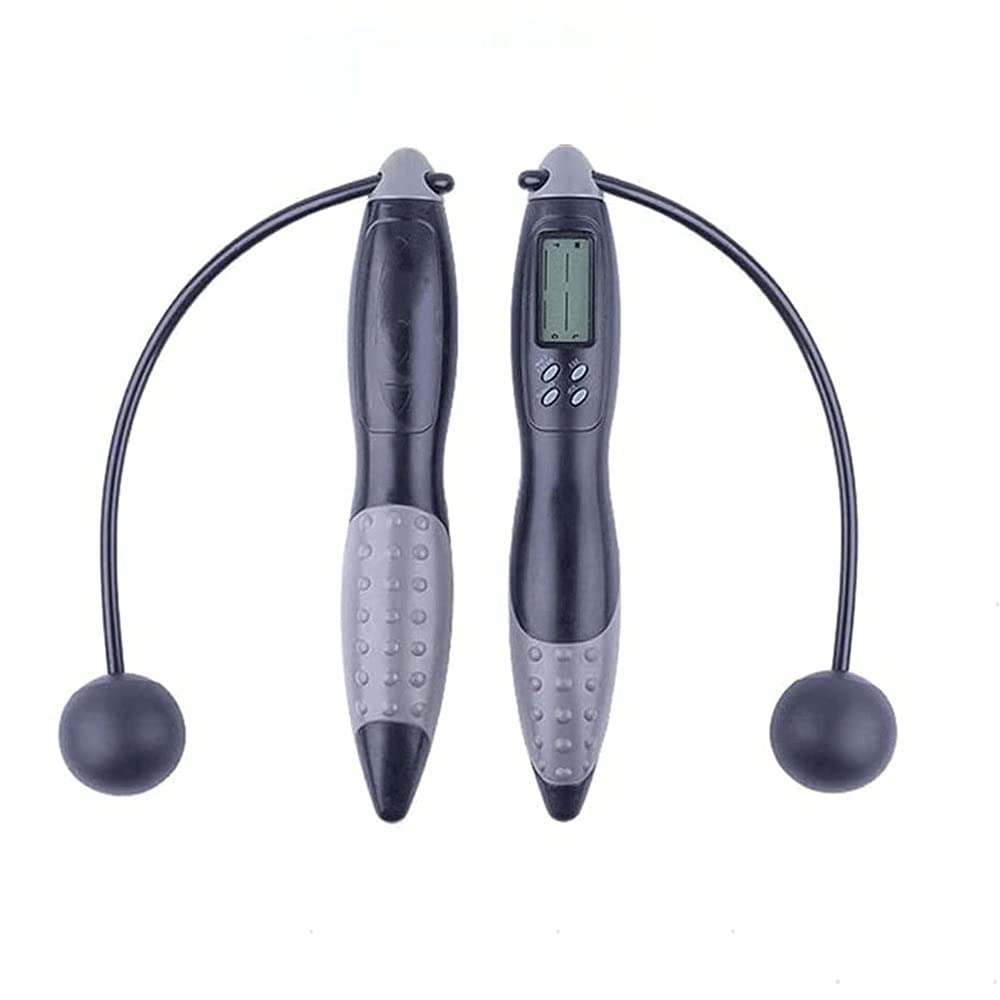 Cuerda de salto, cuerda de salto digital con contador for entrenamiento de ejercicios de fitness, velocidad sin cable ajustable Saltar entrenamiento de cuerda for adultos, mujeres, hombres, n