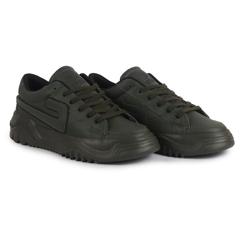 Image of FAUSTO Men's Low Top Chunky Lace-Up Sneaker Shoes|Low Ankle Casual Shoes|All Day Comfortable Sneakers
