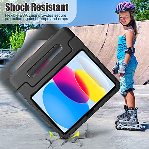 Avawo Ipad 10Th Generation Kids Case 2022 (10.9 Inch), New Ipad 10.9 2022 Case, Shockproof, Portable Handle Stand Protective Kids Cover Case For Ipad 10Th Generation 2022 10.9 Inch, Black #TOP4