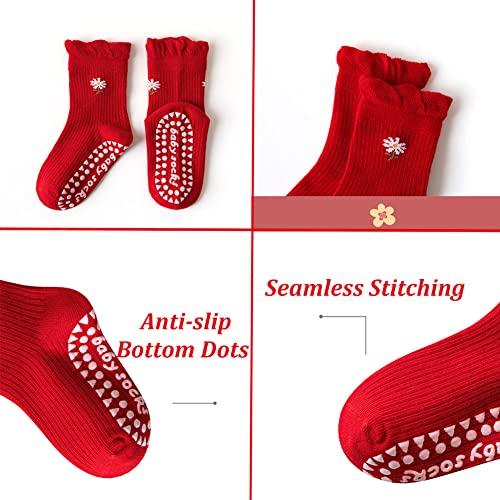 SUITBOY Kids Christmas Socks Toddler Nonslip Grip Christmas Socks Baby Holiday Winter Warm for Boys/Girls3