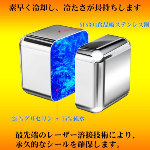 Sunlightam ステンレス製アイスキューブ12個セット