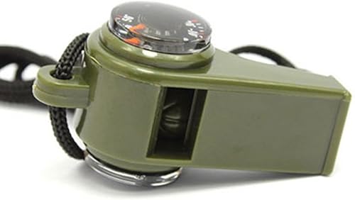 Miniatura 2 de Equipo de supervivencia 3 en 1 para acampar al aire libre, senderismo, silbato de emergencia, con brújula, termómetro, silbato de seguridad fuerte