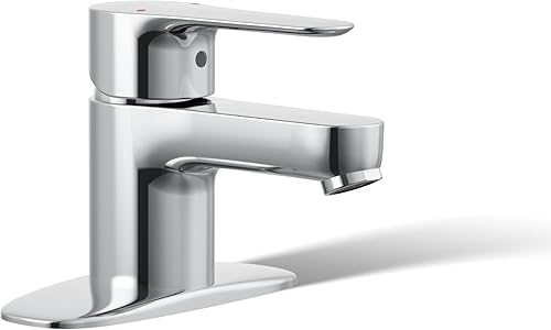 KOHLER 16027-4-CP July Single Handle Bathroom Sink Faucet, Polished Chrome, One Size Cromo pulido