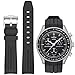 Produktbild Ersatz-Uhrenarmband für MoonSwatch, gebogen, keine Lücken, Gummi-Armband, kompatibel mit Omega X Swatch MoonSwatch Speedmaster, Rolex, SEIKO, 20 mm Uhr, Schwarz