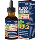 Nurbetoxa Blood Circulation Horse Chestnut Extract Liquid Drops, Castaño de Indias y Diosmina para la Circulacion y Varices, Nitric Oxide Supplement for Blood Flow, Pressure & Heart Health.2 oz