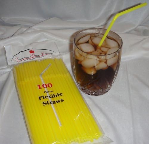 Miniatura 2 de Pajitas  Flexpajitas flexibles (  Luau  Boda  Fiesta  Amarillo  100 Pajitas flexibles (